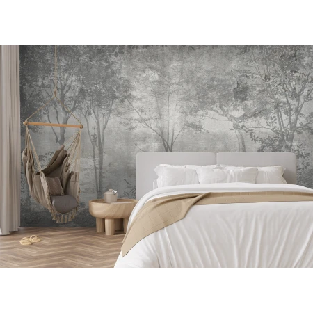 Fototapet fara imbinari Black and White Forest Premier Decor