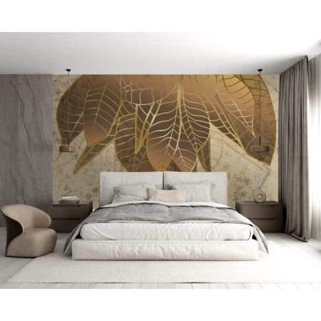 Fototapet fara imbinari Bronze Leaf Premier Decor