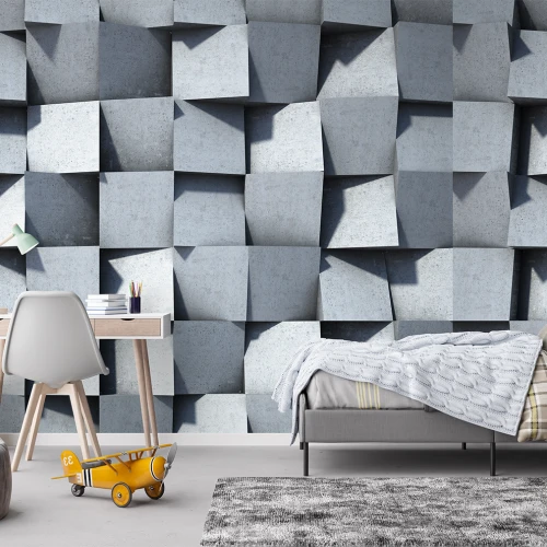Fototapet fara imbinari ciment geometric