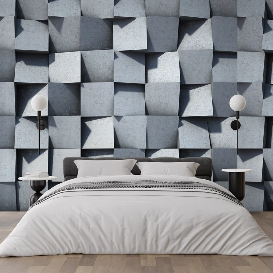 Fototapet fara imbinari ciment geometric