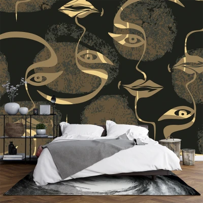 Fototapet fara imbinari Figuri Aurii Abstracte Vector Premier Decor