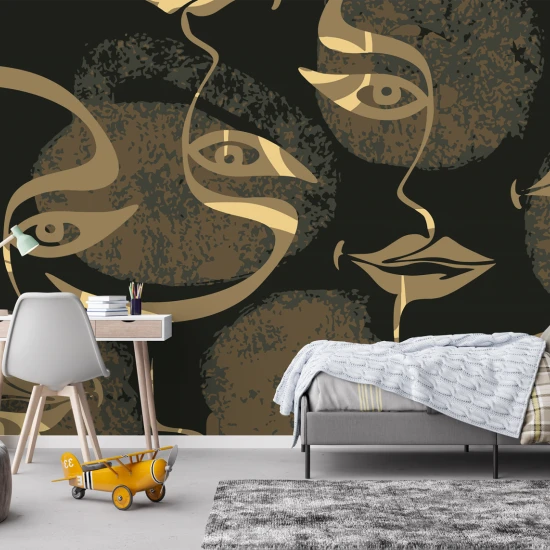 Fototapet fara imbinari Figuri Aurii Abstracte Vector