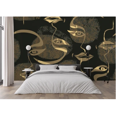 Fototapet fara imbinari Figuri Aurii Abstracte Vector Premier Decor