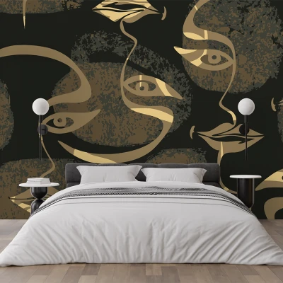 Fototapet fara imbinari Figuri Aurii Abstracte Vector Premier Decor