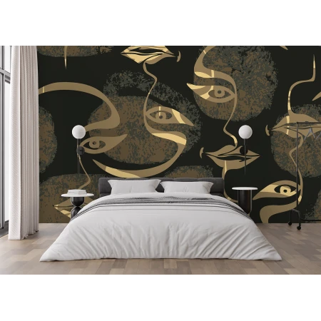 Fototapet fara imbinari Figuri Aurii Abstracte Vector Premier Decor