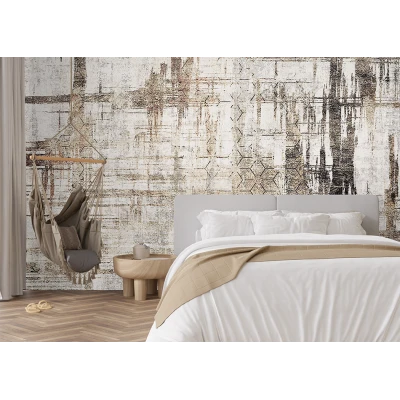 Fototapet fara Imbinari Forme Geometrice Grunge Pe Textura De Ciment Premier Decor