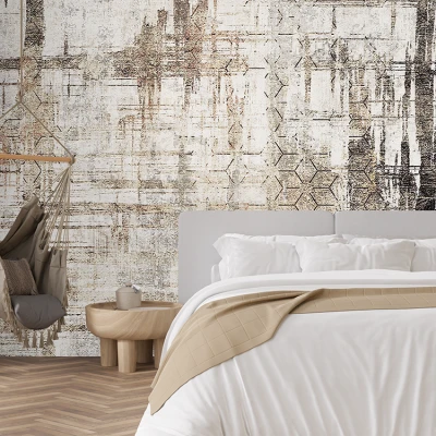 Fototapet fara Imbinari Forme Geometrice Grunge Pe Textura De Ciment Premier Decor