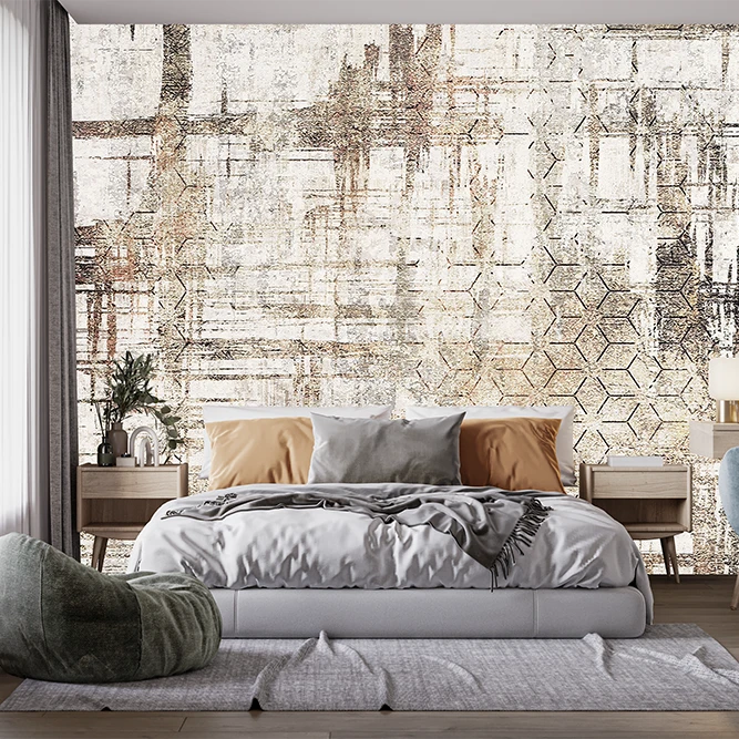 Fototapet fara Imbinari Forme Geometrice Grunge Pe Textura De Ciment