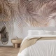 Fototapet Fara Imbinari Frunze Tropicale Bej - Modern pentru Dormitor Living