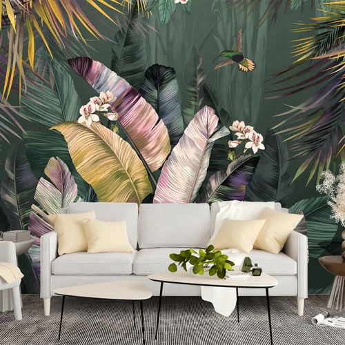 Fototapet fara Imbinari FrunzeTropicale Colorate