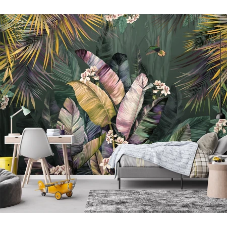 Fototapet fara Imbinari FrunzeTropicale Colorate
