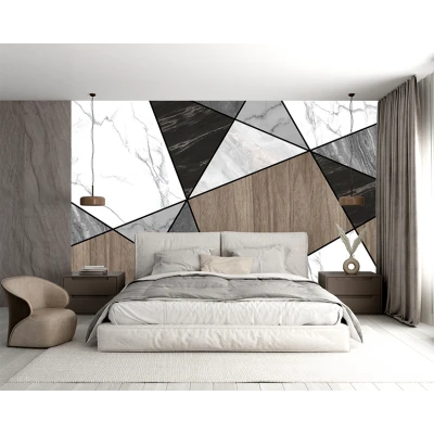 Fototapet fara Imbinari Geometrie Aspect Marmua Lemn Premier Decor