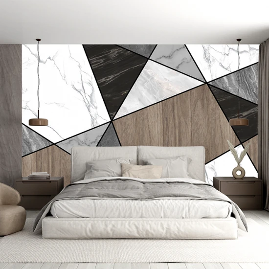 Fototapet fara Imbinari Geometrie Aspect Marmua Lemn