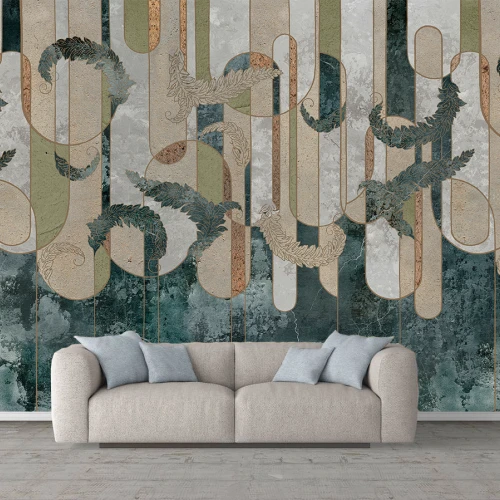 Fototapet fara Imbinari Geometrie grafică pe beton grunge