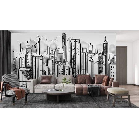 Fototapet fara imbinari Grey City Premier Decor