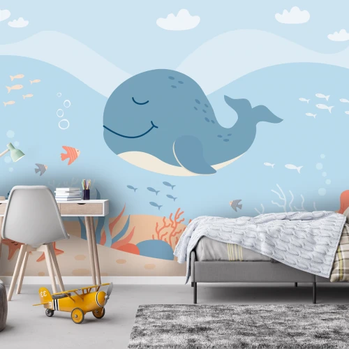 Fototapet fara Imbinari Happy Whale
