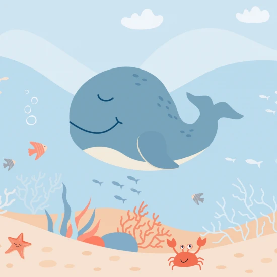 Fototapet fara Imbinari Happy Whale