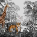 Fototapet fara imbinari Jungla Alb negru