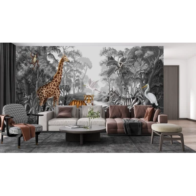 Fototapet fara imbinari Jungla Alb negru Premier Decor