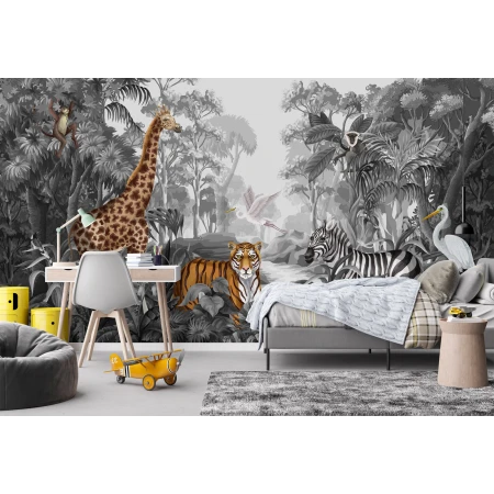 Fototapet fara imbinari Jungla Alb negru Premier Decor