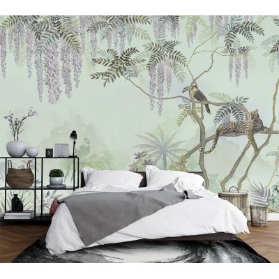 Fototapet fara imbinari Jungla Flori Jaguar Tropical Premier Decor