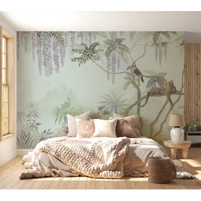 Fototapet fara imbinari Jungla Flori Jaguar Tropical Premier Decor