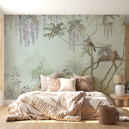 Fototapet fara imbinari Jungla Flori Jaguar Tropical