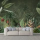 Fototapet fara imbinari jungla verde frunze tropicale animale Fototapet fara imbinari jungla verde frunze tropicale animale