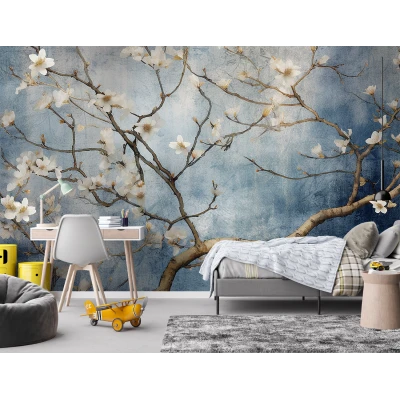 Fototapet Fara Imbinari Living si Dormitor -  Copac cu Flori Premier Decor