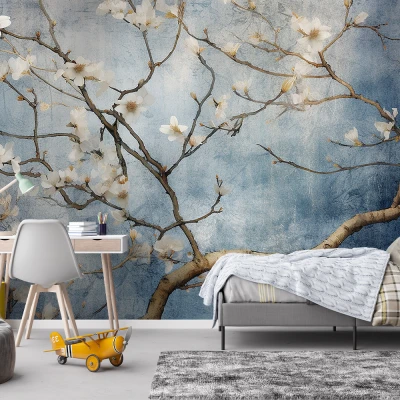 Fototapet Fara Imbinari Living si Dormitor -  Copac cu Flori Premier Decor
