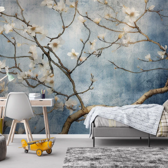 Fototapet Fara Imbinari Living si Dormitor -  Copac cu Flori