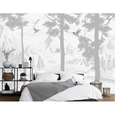 Fototapet Fara Imbinari Living si Dormitor- Peisaj Montan Premier Decor