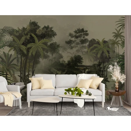 Fototapet Fara Imbinari Living si Dormitor - Peisaj Verde Premier Decor