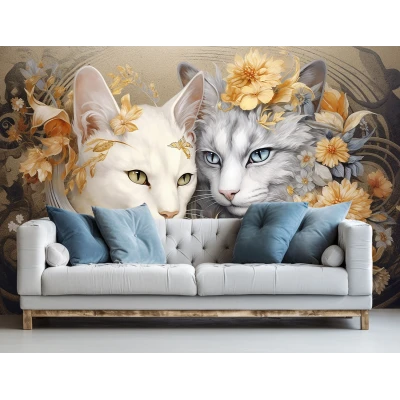 Fototapet Fara Imbinari Living si Dormitor - Pisici Premier Decor