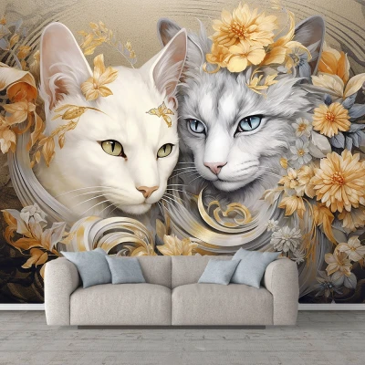 Fototapet Fara Imbinari Living si Dormitor - Pisici Premier Decor