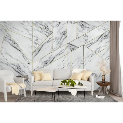 Fototapet fara imbinari Marble with Gold Premier Decor