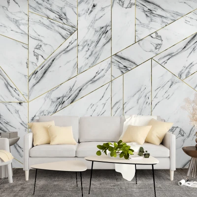 Fototapet fara imbinari Marble with Gold Premier Decor