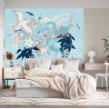 Fototapet fara imbinari Oriental Pattern Pasare Frunze