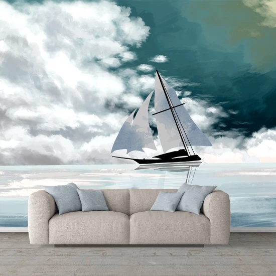 Fototapet fara imbinari peisaj corabie pe mare