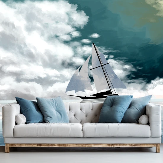 Fototapet fara imbinari peisaj corabie pe mare