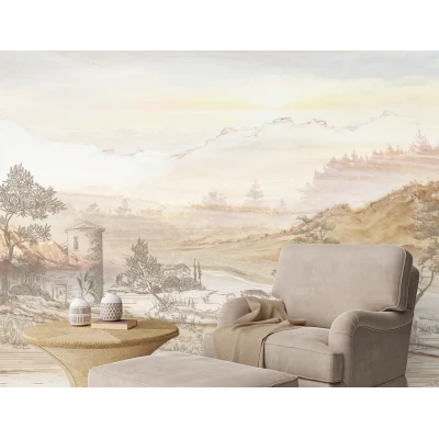 Fototapet Fara Imbinari Peisaj Sepia - Living si Dormitor Premier Decor