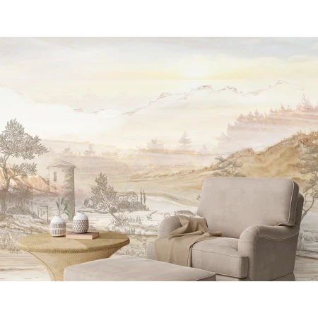 Fototapet Fara Imbinari Peisaj Sepia - Living si Dormitor Premier Decor