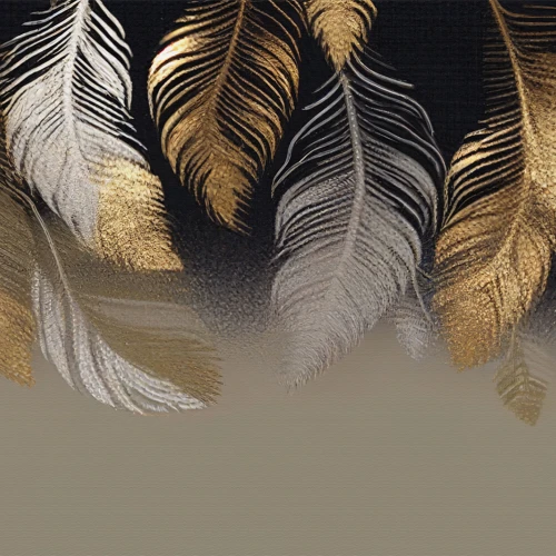 Fototapet fara imbinari Pene aurii si negre