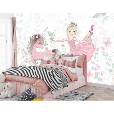 Fototapet fara Imbinari Pentru copii Balerina in Acuarela Premier Decor