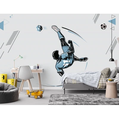 Fototapet fara imbinari pentru copii - Blue Soccer Premier Decor
