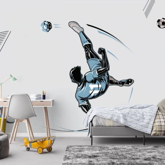 Fototapet fara imbinari pentru copii - Blue Soccer