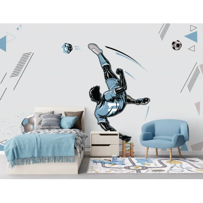 Fototapet fara imbinari pentru copii - Blue Soccer Premier Decor