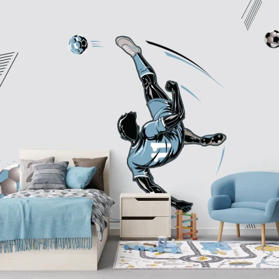 Fototapet fara imbinari pentru copii - Blue Soccer Premier Decor