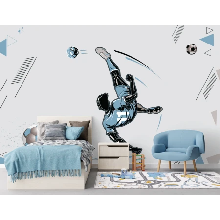Fototapet fara imbinari pentru copii - Blue Soccer Premier Decor