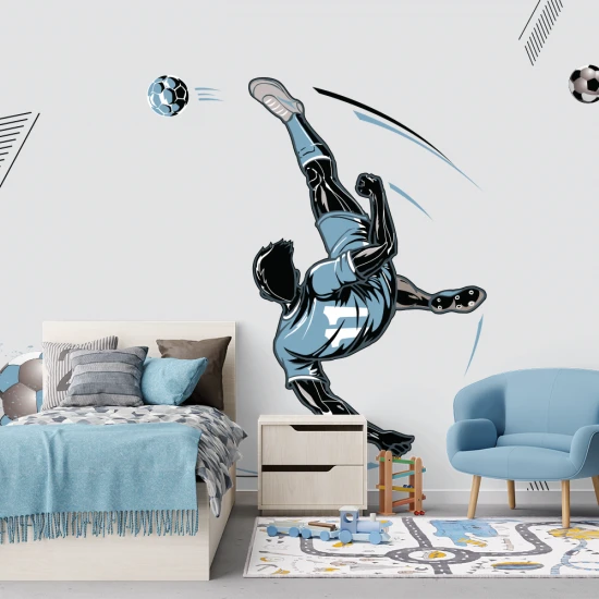 Fototapet fara imbinari pentru copii - Blue Soccer